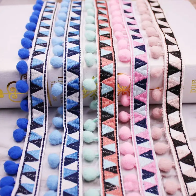 Home Ec Textiles - 1-10Yards Pom Pom Viền Bóng Nơ