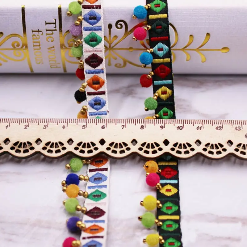 1 Thước/Nhiều Pompom Tua Rua V - đánh giá và giá Home Ec Textiles