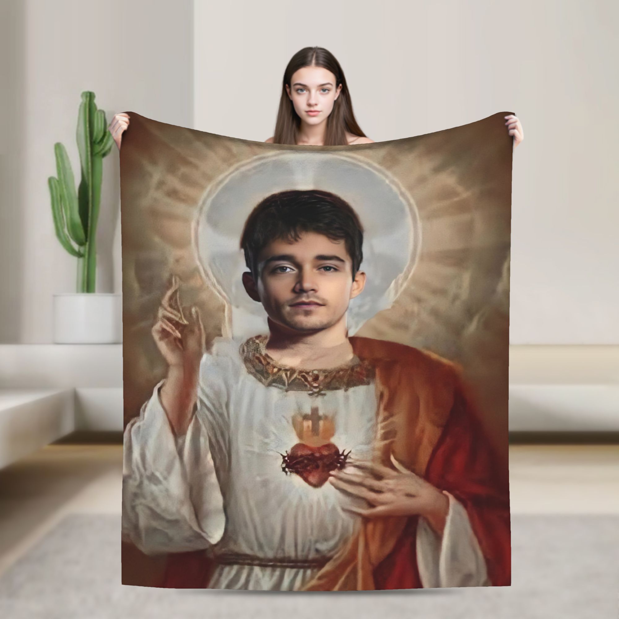 Funny image of Jesus Flannel p - đánh giá và giá Home Textiles Images
